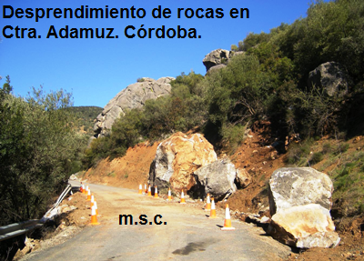 demolicion de piedras en desprendimientos de carreteras