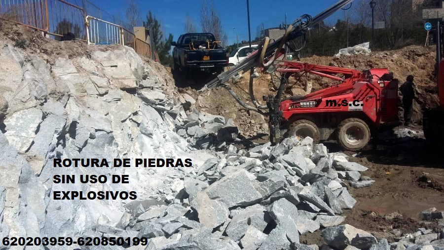 excavacion,perforacion,rotura de piedras sin uso de explosivos ni cemento expansivo