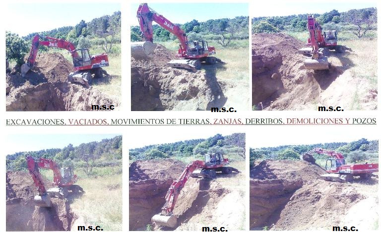 excavaciones,movimientos de tierras,vaciados,explanaciones,limpieza de terrenos,desbroces,cimentaciones,compactaciones,acondicionamientos de terrenos,fosas,instalacion de depuradorados