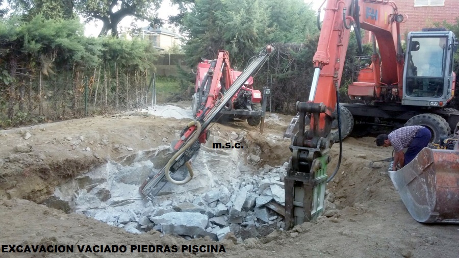 perforacion vaciado piedra piscina